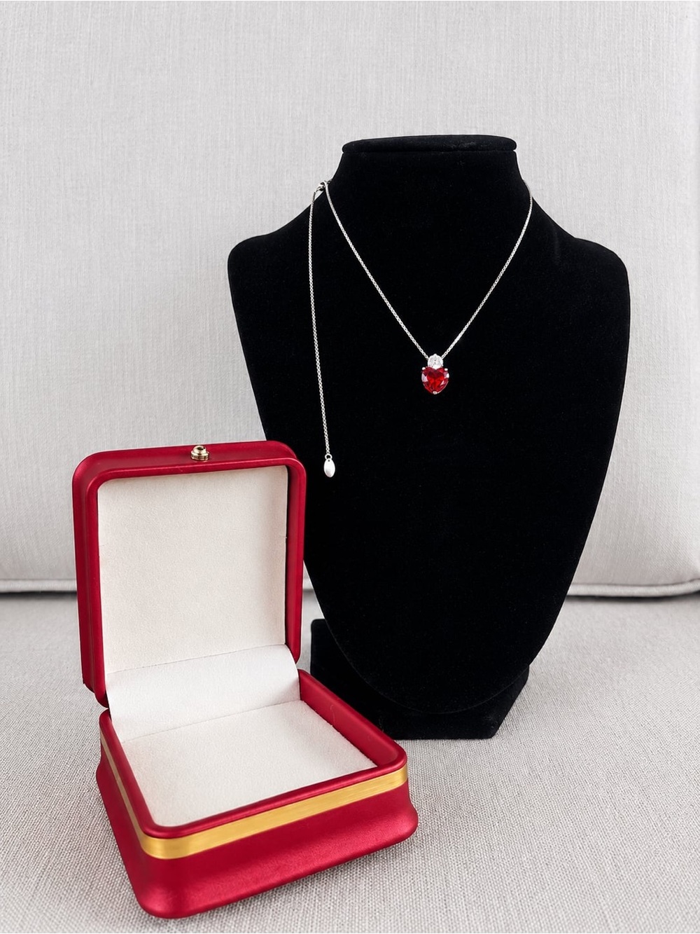Silver Necklace Heart Pendant with adjustable chain